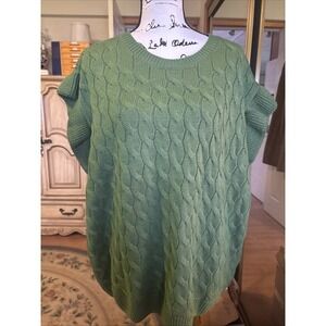 Womens Cato Cable Knit Sweater Vest Size 22/24 Green